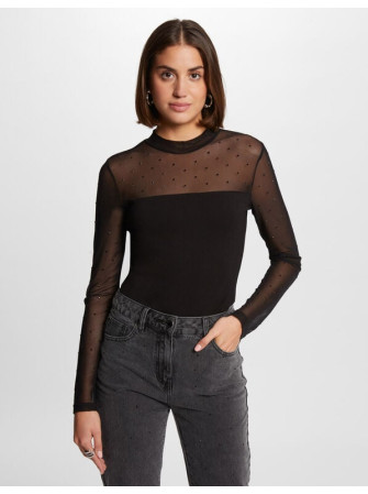 Top Strass Col Transparent