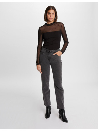 Top Strass Col Transparent