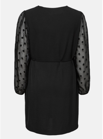 Robe Col V à Manches Motifs