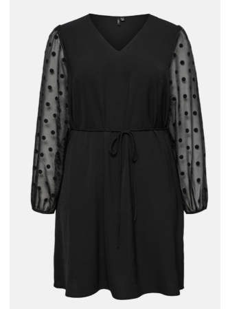 Robe Col V à Manches Motifs