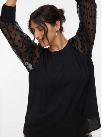 Blouse col rond à manches...
