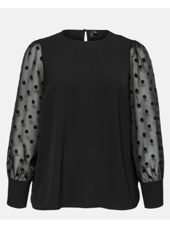 Blouse col rond à manches motifs