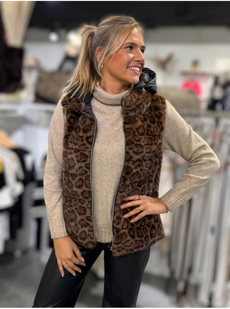 Veste sans Manches à Capuche Amovible