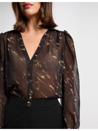 Chemise Transparente à...