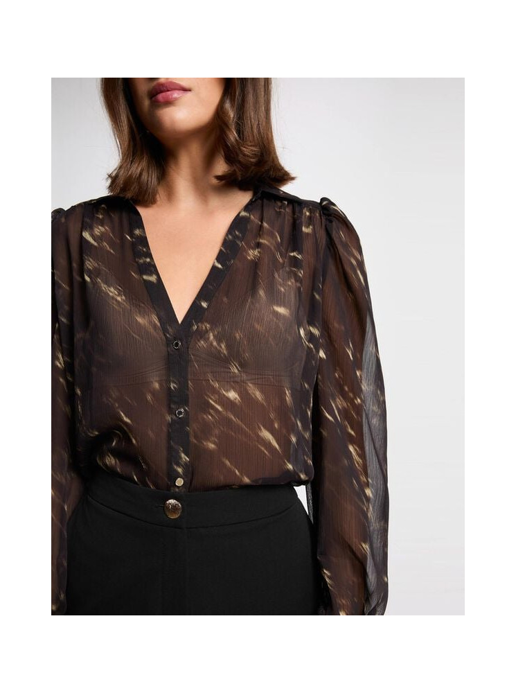 Chemise Transparente à Manches Longues