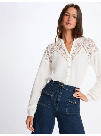 Chemise Col en Dentelle