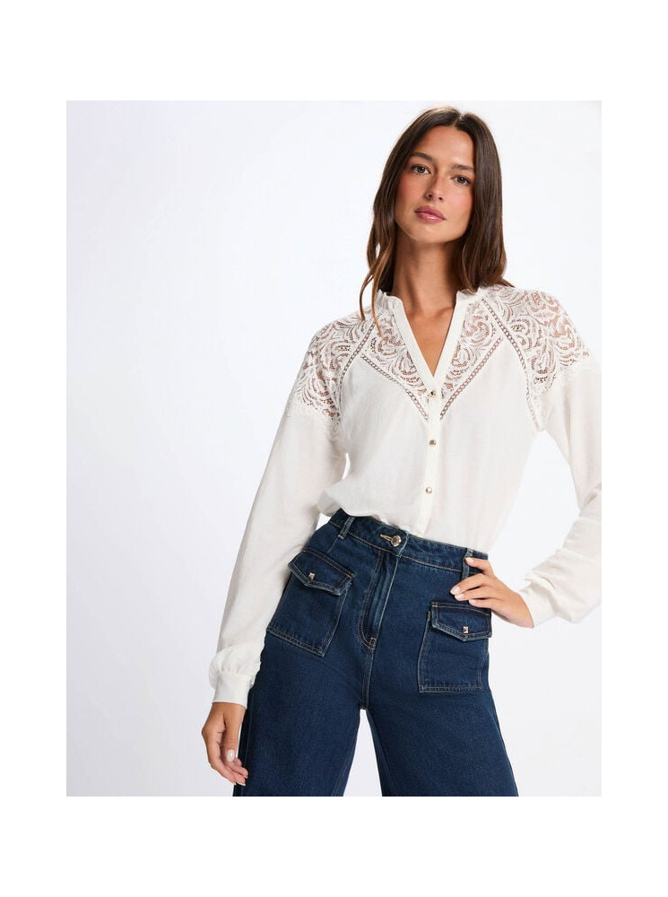 Chemise Col en Dentelle