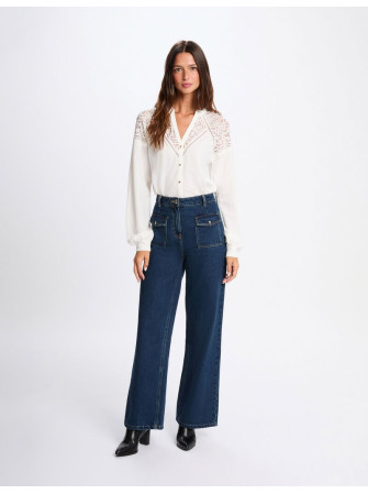 Chemise Col en Dentelle