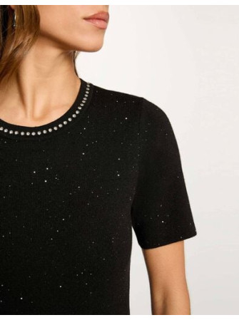 Robe Pailletée à Manches Courtes