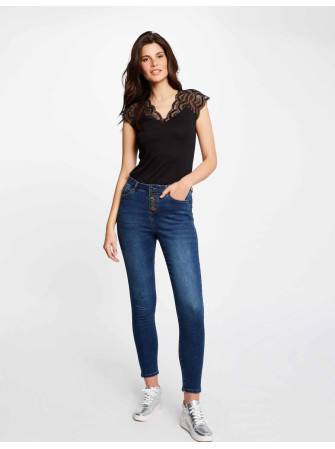 Top Col Dentelle sans Manches