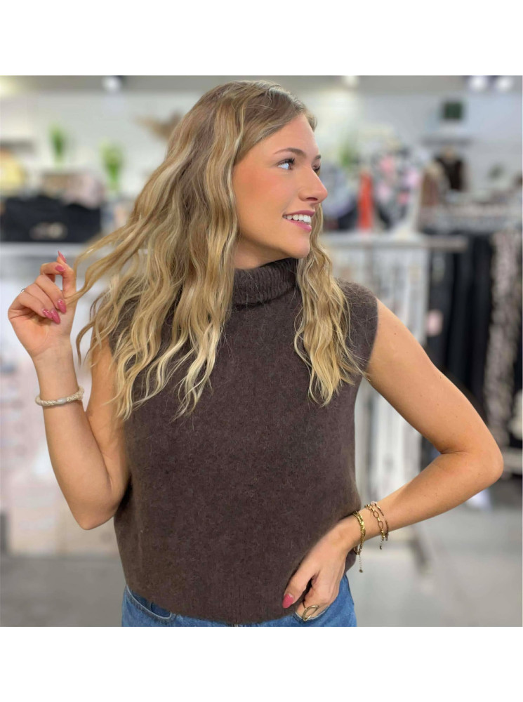Pull sans manches Col Roulé