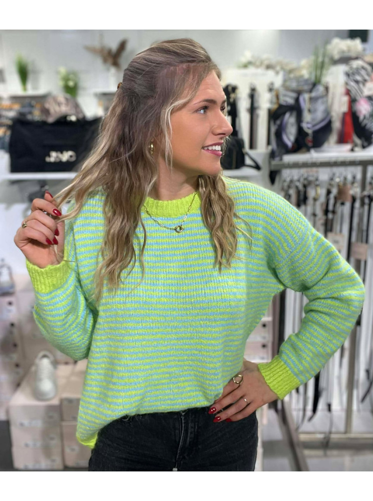 Pull Rayé à Manches longues