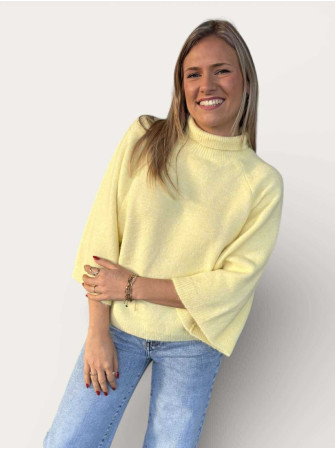 Pull col montant manches 3/4