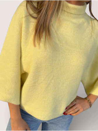 Pull col montant manches 3/4