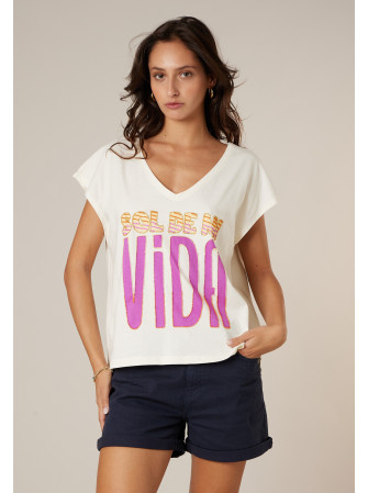 T-Shirt "loose" en col V