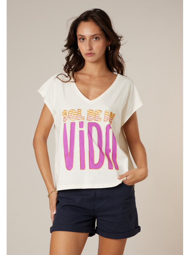 T-Shirt "loose" en col V