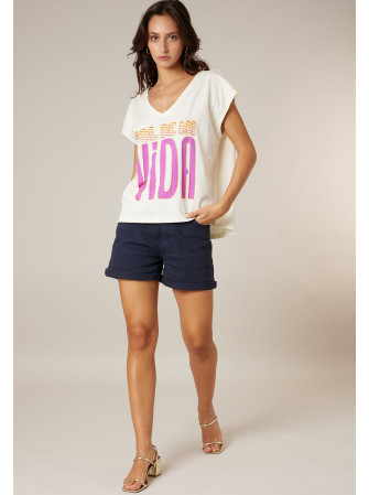 T-Shirt "loose" en col V