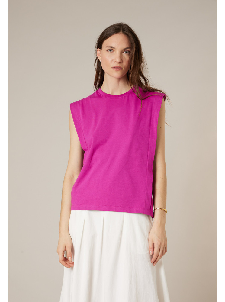 T-shirt uni sans manches