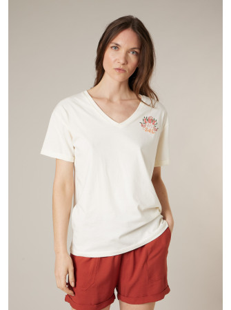 T-shirt col V à manches...