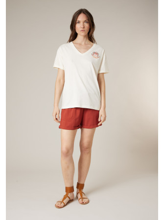 T-shirt col V à manches courtes