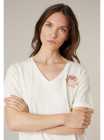 T-shirt col V à manches courtes