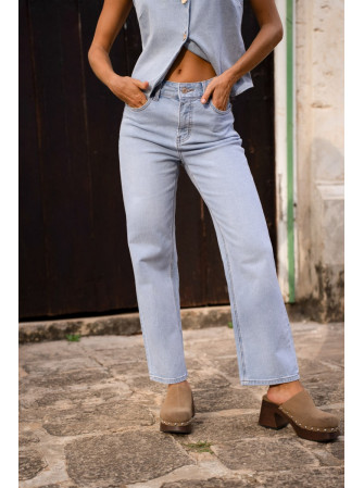 Jean large taille haute