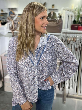 Chemise fleurie à manches...