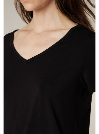 T-shirt col V à manches courtes