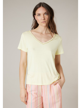 T-shirt col V à manches courtes