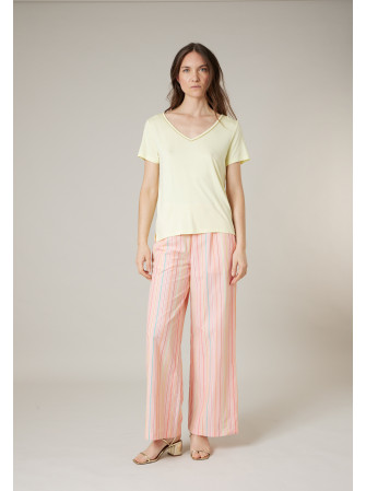 T-shirt col V à manches courtes