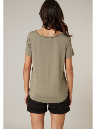 T-shirt col V à manches courtes