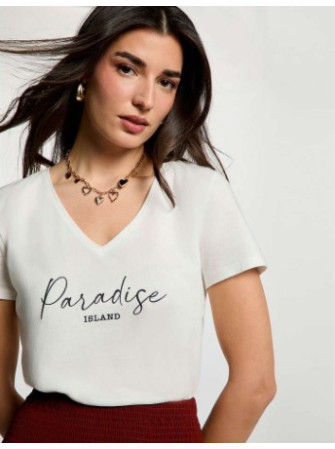 T-shirt col V à manches...