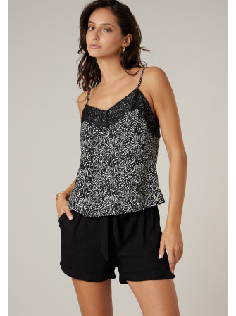 Top imprimé à fines bretelles