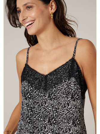 Top imprimé à fines bretelles