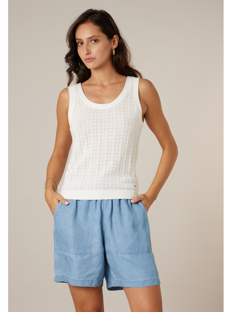 Top en maille sans manches