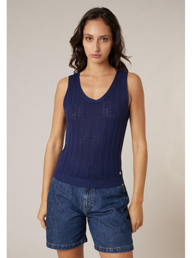 Top en maille sans manches