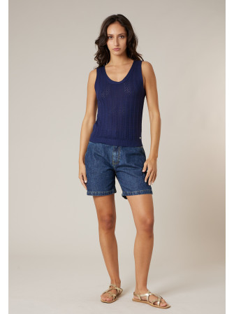 Top en maille sans manches