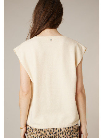 Pull col V sans manches