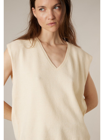 Pull col V sans manches