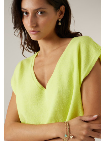 Pull col V sans manches