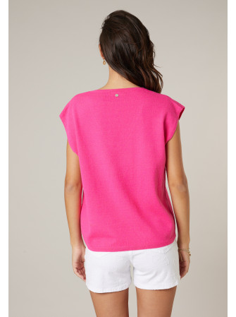 Pull col V sans manches