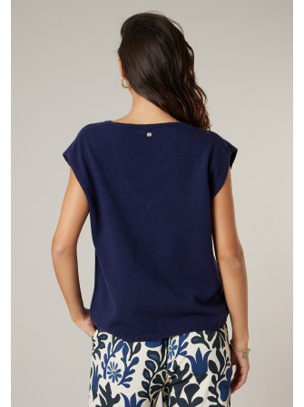 Pull col V sans manches