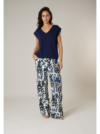 Pull col V sans manches