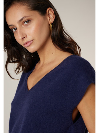 Pull col V sans manches