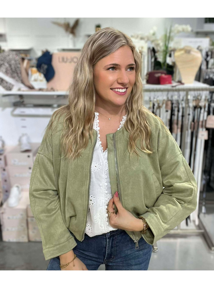 Veste courte en suédine