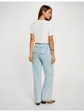 T-shirt col ajouré manches courtes