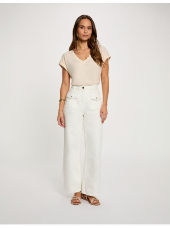 T-shirt col V manches courtes