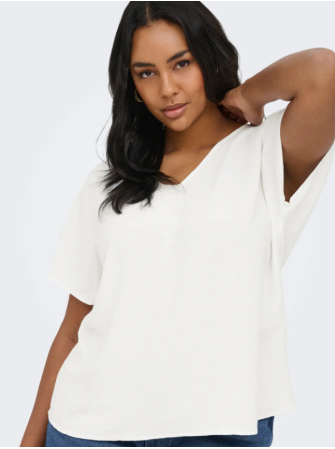 Blouse Manches Courtes à Col V