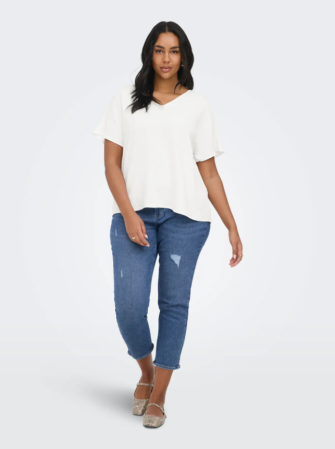 Blouse Manches Courtes à Col V