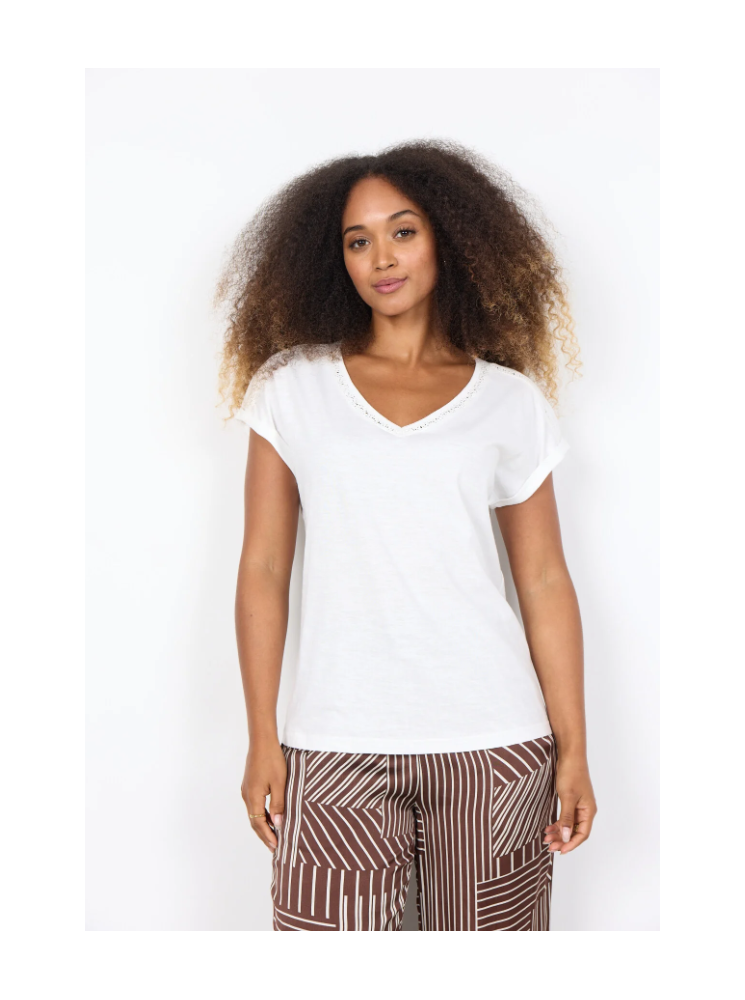 T-shirt col V à manches courtes